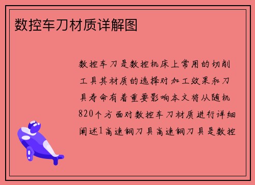 数控车刀材质详解图